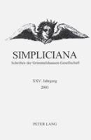 Dieter Breuer - Simpliciana: Schriften Der Grimmelshausen-Gesellschaft XXV (2003)- In Verbindung Mit Dem Vorstand Der Grimmelshausen-Gesellschaft, Häftad