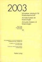bokomslag Schweizer Jahrbuch Fuer Musikwissenschaft- Annales Suisses De Musicologie- Annuario Svizzero Di Musicologia