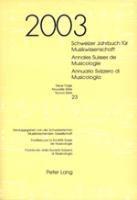bokomslag Schweizer Jahrbuch fuer Musikwissenschaft- Annales Suisses de Musicologie- Annuario Svizzero di Musicologia