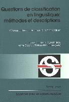 bokomslag Questions de Classification En Linguistique: Methodes Et Descriptions