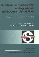 bokomslag Questions De Classification En Linguistique: Methodes Et Descriptions