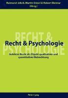 bokomslag Recht Und Psychologie