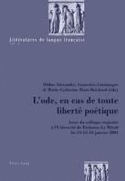 bokomslag L'ode, en cas de toute liberte poetique