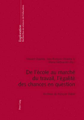 Vincent Dupriez, Bernard Schneuwly, Vincent Dupriez, Jean-François Orianne, Marie Verhoeven - De l'école au marché du travail, l'égalité des chances en question, Häftad