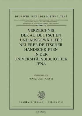 F. Pensel - Universitaetsbibliothek Jena, Häftad