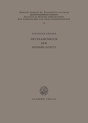 Ortsnamenbuch Der Niederlausitz 1