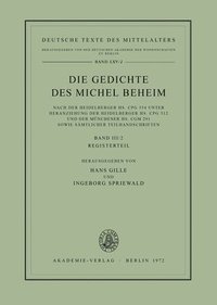 bokomslag Die Gedichte des Michel Beheim, Band III/2, Registerteil