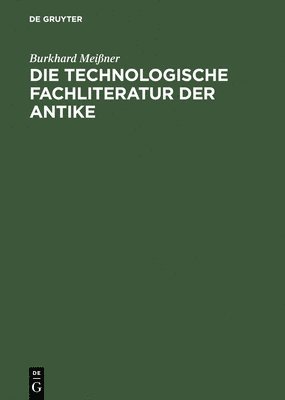 bokomslag technologische Fachliteratur der Antike