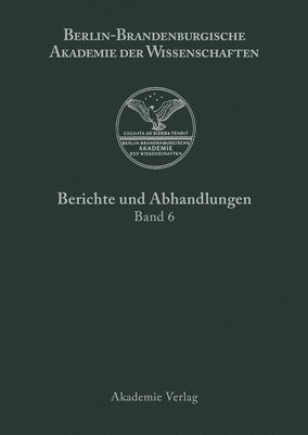 bokomslag Berichte und Abhandlungen, Band 6, Band 6