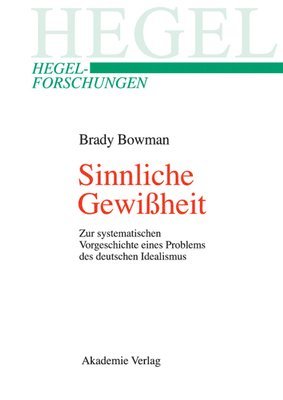 bokomslag Sinnliche Gewißheit