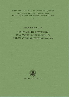 bokomslag Genetivische Ortsnamen in Ostmitteldeutschland Und in Angrenzenden Gebieten