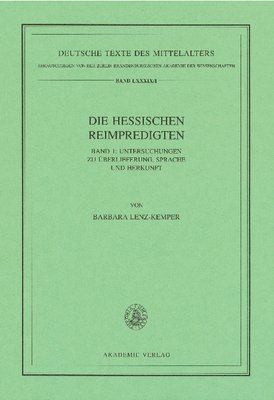 Barbara Lenz-Kemper - Die Hessischen Reimpredigten, Häftad