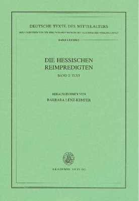Barbara Lenz-Kemper - Die Hessischen Reimpredigten, Häftad