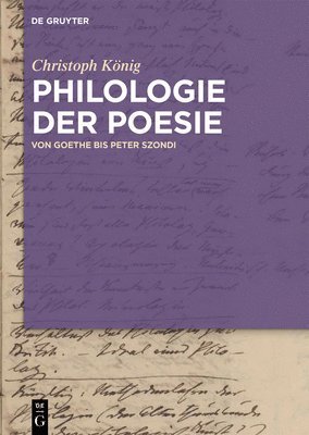 bokomslag Philologie der Poesie