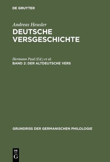 Andreas Heusler - altdeutsche Vers, Inbunden