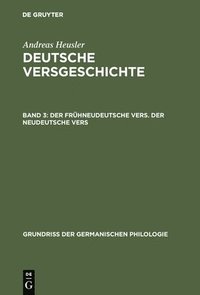 bokomslag Der frhneudeutsche Vers. Der neudeutsche Vers