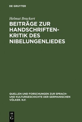 Beitrge Zur Handschriftenkritik Des Nibelungenliedes 1