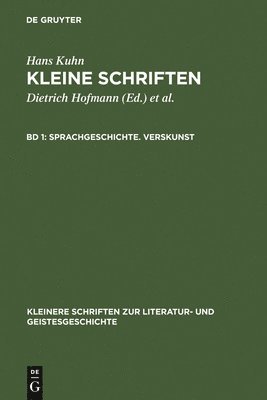 Hans Kuhn, Dietrich Hofmann, Wolfgang Lange, Klaus Von See - Sprachgeschichte. Verskunst, Inbunden