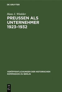 bokomslag Preußen als Unternehmer 1923-1932