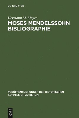 bokomslag Moses Mendelssohn Bibliographie