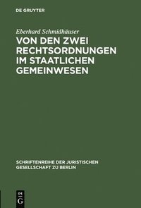 bokomslag Von den zwei Rechtsordnungen im staatlichen Gemeinwesen