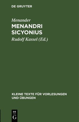 Menander, Rudolf Kassel - Menandri Sicyonius, Inbunden