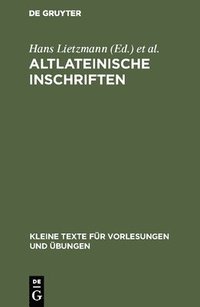 bokomslag Altlateinische Inschriften