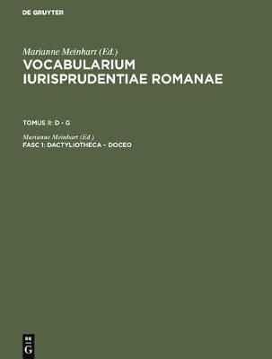 Marianne Meinhart - Vocabularium iurisprudentiae Romanae, Fasc 1, dactyliotheca - doceo, Inbunden