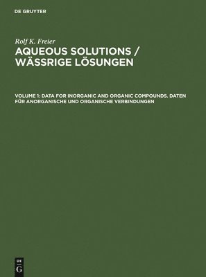 bokomslag Data for Inorganic and Organic Compounds. Daten fr Anorganische und Organische Verbindungen