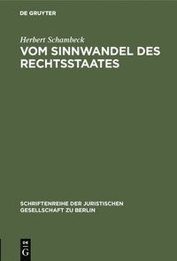 bokomslag Vom Sinnwandel des Rechtsstaates