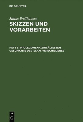 bokomslag Prolegomena Zur Ältesten Geschichte Des Islam. Verschiedenes