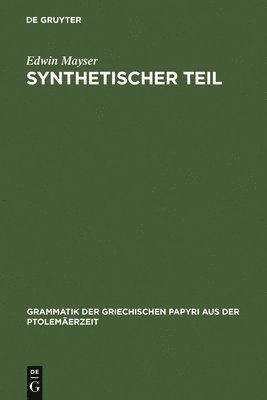 Edwin Mayser - Synthetischer Teil, Inbunden