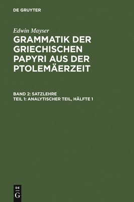 Edwin Mayser - Analytischer Teil, Hälfte 1, Inbunden