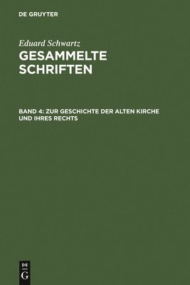 bokomslag Zur Geschichte Der Alten Kirche Und Ihres Rechts