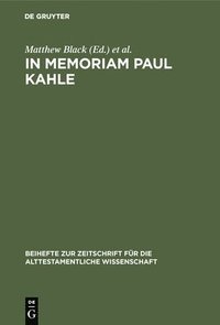 bokomslag In Memoriam Paul Kahle
