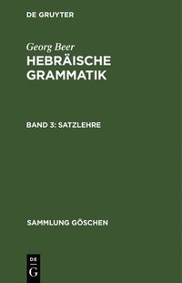 bokomslag Hebraische Grammatik : Band 3
