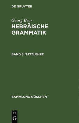 Hebraische Grammatik : Band 3 1