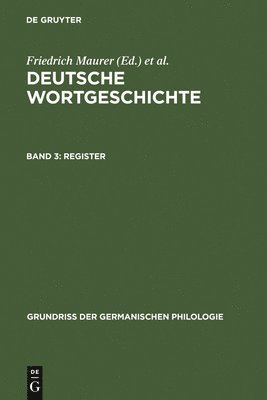 Friedrich Maurer, Friedrich Stroh, Heinz Rupp - Register, Inbunden