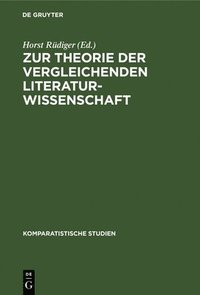 bokomslag Zur Theorie der vergleichenden Literaturwissenschaft