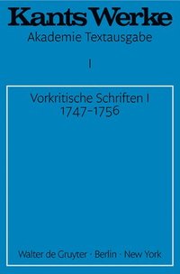 bokomslag Vorkritische Schriften I 1747-1756