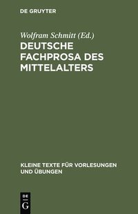bokomslag Deutsche Fachprosa des Mittelalters