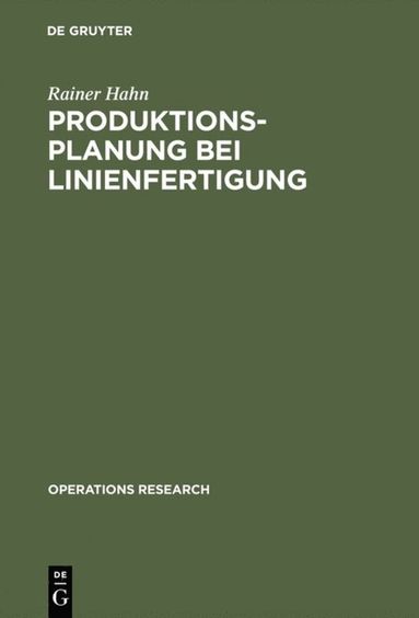 bokomslag Produktionsplanung bei Linienfertigung