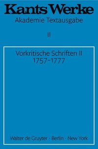 bokomslag Vorkritische Schriften II. 1757-1777