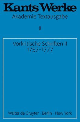 bokomslag Vorkritische Schriften II. 1757-1777