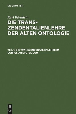 bokomslag Transzendentalienlehre Im Corpus Aristotelicum