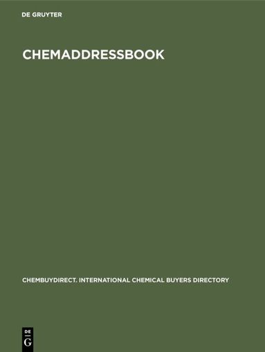 De Gruyter - ChemADDRESSbook, Inbunden