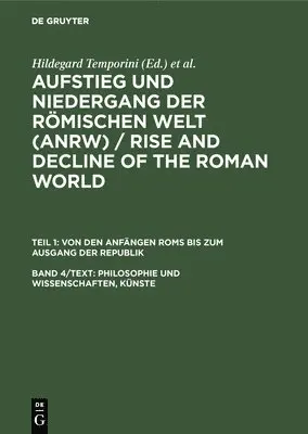 Hildegard Temporini, Wolfgang Haase - Philosophie Und Wissenschaften, Künste, Inbunden. Tillgänglighet: Tillfälligt slut