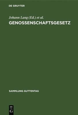 bokomslag Genossenschaftsgesetz