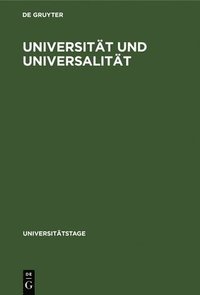 bokomslag Universitt und Universalitt