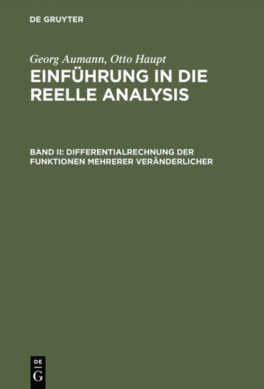 Georg Aumann, Otto Haupt - Differentialrechnung der Funktionen mehrerer Veränderlicher, Inbunden